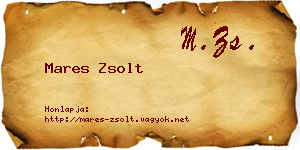 Mares Zsolt névjegykártya